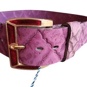 Vintage Women's 1960's Mod Belt 28 Purple NWT NOS Purple Leather Tandy USA Leisu